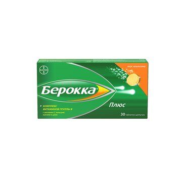 Берокка Плюс, витамины для мозга, таблетки шипучие, 30 шт, Байер