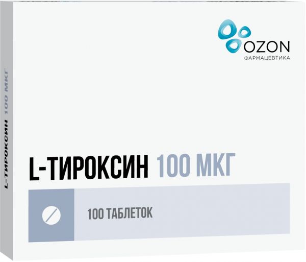 L-тироксин таб 100мкг 100 шт озон