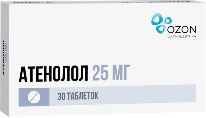 Атенолол таб п/об пленочной 25мг 30 шт озон