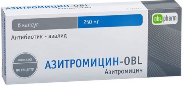 Азитромицин-obl капс 250мг 6 шт Азитромицин-obl капс 250мг 6 шт