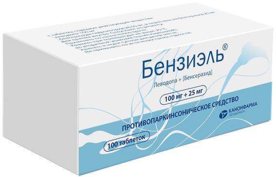 Бензиэль таб 100мг+25мг 100 шт
