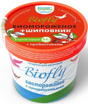 Biofly биомороженое стаканчик бумаж 45г шиповник