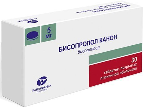 Бисопролол канон таб п/об пленочной 5мг 30 шт