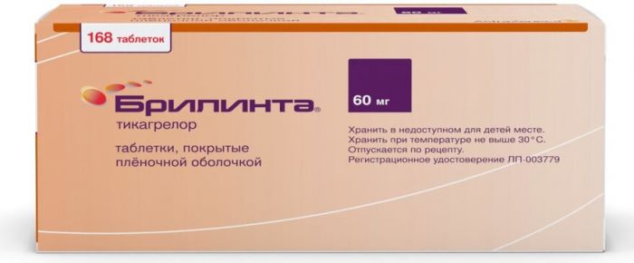 Брилинта таб 60 мг 168 шт