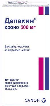 Депакин хроно 500 таб п/об пролонг 500мг 30 шт