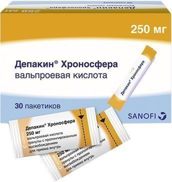 Депакин хроносфера гранулы пролонгированные 250мг пак 30 шт