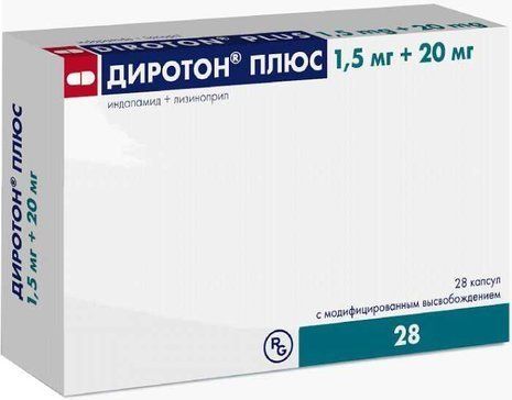 Диротон Плюс капс 15 мг+20 мг 28 шт