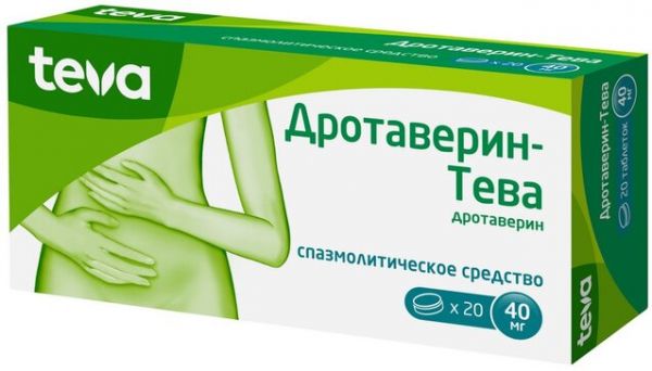 Дротаверин-Тева таб 40мг 20 шт Дротаверин-Тева таб 40мг 20 шт