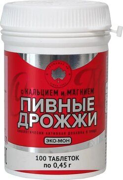 Эко-мон дрожжи пивные таб 05г 100 шт с кальцием/магнием