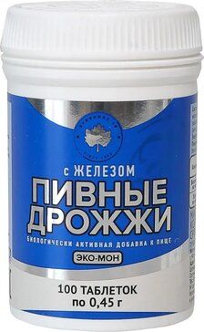 Эко-мон дрожжи пивные таб 100 шт с железом