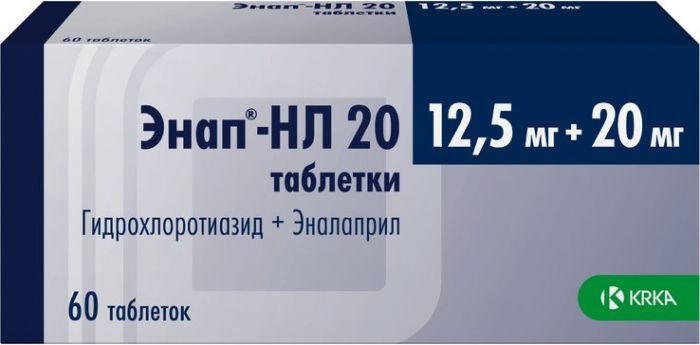 Энап-hl таб 125мг+20мг 60 шт