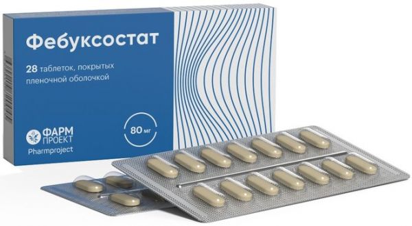 Фебуксостат таб 80 мг 28 шт Фебуксостат таб 80 мг 28 шт