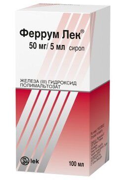 Феррум Лек сироп 50 мг/5 мл 100 мл