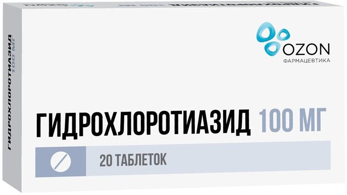 Гидрохлоротиазид таб 100мг 20 шт озон