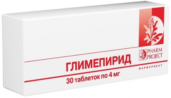 Глимепирид таб 4мг 30 шт фармпроект Глимепирид таб 4мг 30 шт фармпроект