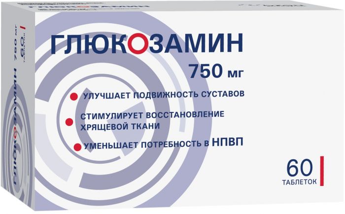 Глюкозамин таб п/об пленочной 750мг 60 шт озон