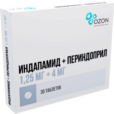 Индапамид+периндоприл таб 125мг+4мг 30 шт озон