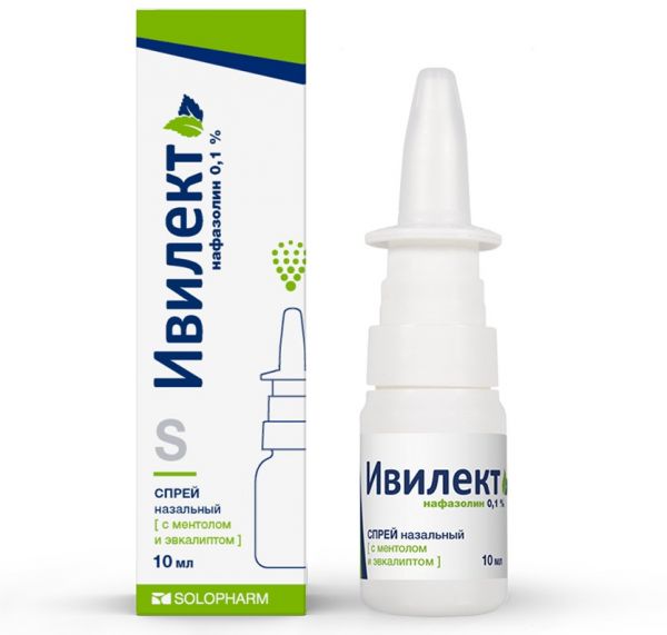 Ивилект спрей в нос с ментолом и эвкалиптом 01% 10мл фл Ивилект спрей в нос с ментолом и эвкалиптом 01% 10мл фл