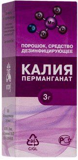 Калия перманганат дезинфицирующее средство порошок 3г фл фф пенза Калия перманганат дезинфицирующее средство порошок 3г фл фф пенза
