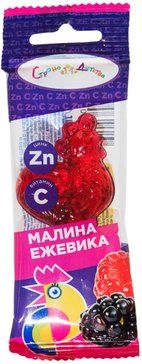 Карамель леденцовая Петушок на палочке Малина и Ежевика Цинк, Витамин С, 17 г Карамель леденцовая Петушок на палочке Малина и Ежевика Цинк, Витамин С, 17 г