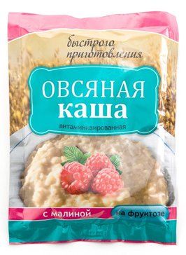 Каша на фруктозе 41г овсяная витаминизированная с малиной