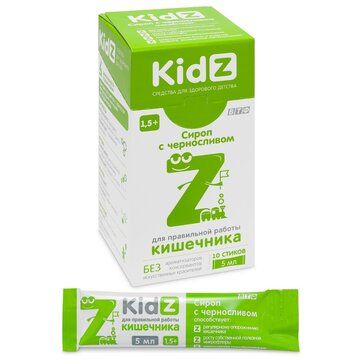 KidZ Сироп с черносливом для детей 1,5+ стик 10 шт