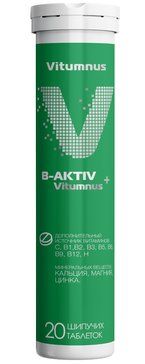 Комплекс B-activ Витамины группы В, кальций, магний, цинк таб шип 20 шт Vitumnus Комплекс B-activ Витамины группы В, кальций, магний, цинк таб шип 20 шт Vitumnus
