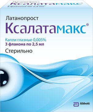 Ксалатамакс капли гл 0005% 25мл фл 3 шт с пипеткой-дозатором