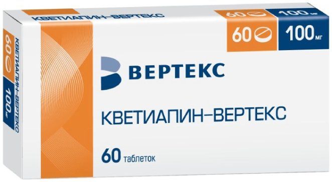 Кветиапин таб п/об пленочной 100мг 60 шт вертекс