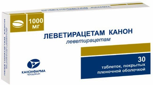 Леветирацетам канон таб п/об пленочной 1000мг 30 шт