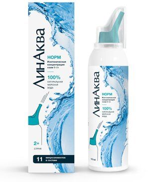 Линаква норм средство для детей и взрослых для промывания и орошения носа 09% 150мл Линаква норм средство для детей и взрослых для промывания и орошения носа 09% 150мл