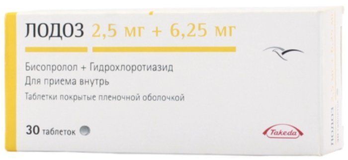 Лодоз таб п/об пленочной 25мг+625мг 30 шт