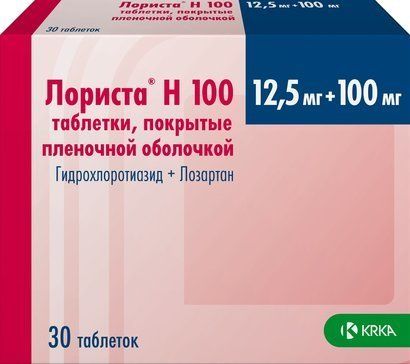 Лориста н 100 таб п/об пленочной 100мг+125мг 30 шт