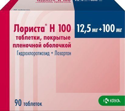 Лориста н 100 таб п/об пленочной 100мг+125мг 90 шт