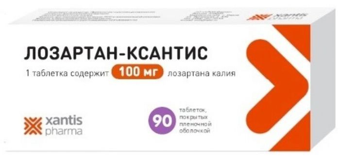 Лозартан-ксантис таб п/об пленочной 100мг 90 шт