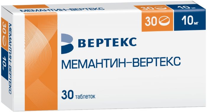 Мемантин таб п/об пленочной 10мг 30 шт вертекс