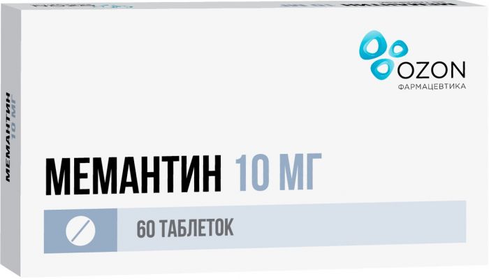 Мемантин таб п/об пленочной 10мг 60 шт озон