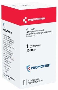 Меропенем порошок для приготовления раствора для инъекций 1г 1 фл