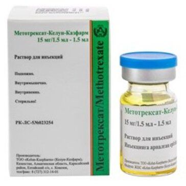 Метотрексат-келун-казфарм раствор для инъекций 10 мг/мл 15 мл 1 шт Метотрексат-келун-казфарм раствор для инъекций 10 мг/мл 15 мл 1 шт