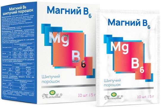 Мирролла Магний в6 порошок шипучий 5г саше-пакет 10 шт со вкусом апельсина