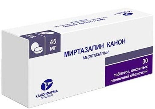 Миртазапин канон таб п/об пленочной 45мг 30 шт