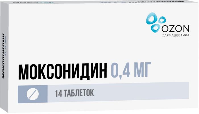 Моксонидин таб п/п/об 04мг 14 шт