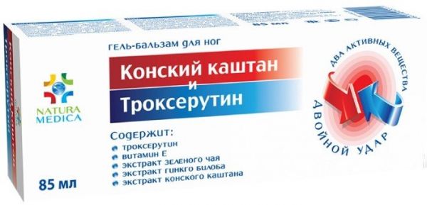 Натура медика гель-бальзам для ног 85мл конский каштан и троксерутин Натура медика гель-бальзам для ног 85мл конский каштан и троксерутин