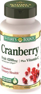 Natures bounty концентрат ягод клюквы капс 100 шт равный 4200мг свежих ягод с витамином с