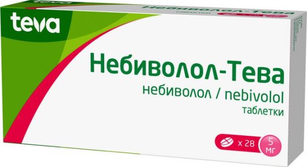 Небиволол-Тева таб 5мг 28 шт Небиволол-Тева таб 5мг 28 шт