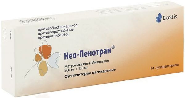 Нео-пенотран суппозитории вагин 500мг+100мг 14 шт Нео-пенотран суппозитории вагин 500мг+100мг 14 шт