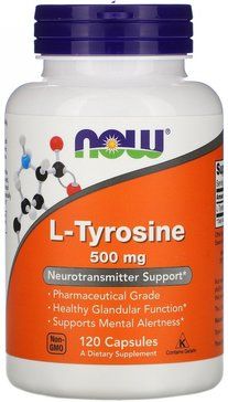 NOW L-Tyrosine, L-Тирозин 500 мг капс 120 шт