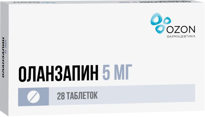 Оланзапин таб п/об пленочной 5мг 28 шт озон