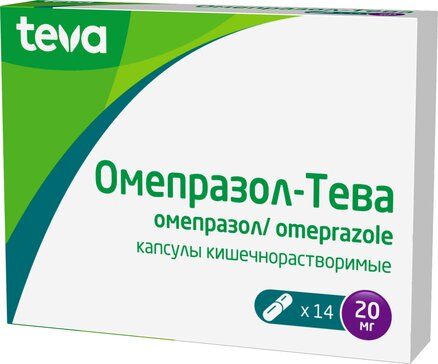 Омепразол-Тева капс кишраств 20мг 14 шт Омепразол-Тева капс кишраств 20мг 14 шт