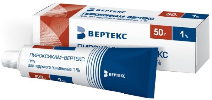 Пироксикам-верте гель 1% 50г туба вертекс